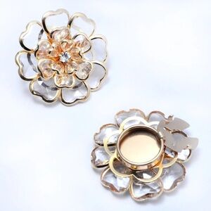 Large Shirt Button Covers, Buckle Drop Oil Flower Transparent 1Pcs